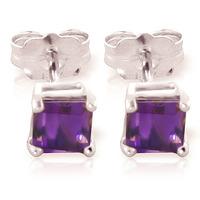 amethyst alexandra stud earrings 065ctw in 9ct white gold