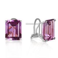 Amethyst Stud Earrings 13.0ctw in 9ct White Gold