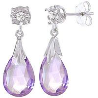 Amethyst and Diamond Comet Stud Earrings 6.0ctw in 9ct White Gold