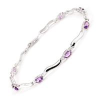 Amethyst and Diamond Classic Tennis Bracelet 2.15ctw in 9ct White Gold