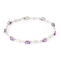 amethyst and diamond classic tennis bracelet 295ctw in 9ct white gold