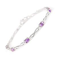 Amethyst and Diamond Evert Tennis Bracelet 1.15ctw in 9ct White Gold