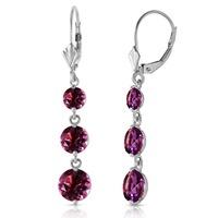 Amethyst Trinity Drop Earrings 7.2ctw in 9ct White Gold