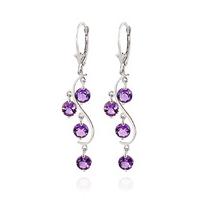 Amethyst Dream Catcher Drop Earrings 4.95ctw in 9ct White Gold