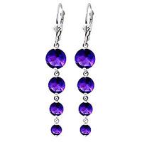 Amethyst Quadruplo Drop Earrings 7.8ctw in 9ct White Gold