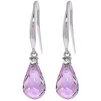 Amethyst and Diamond Drop Earrings 4.5ctw in 9ct White Gold