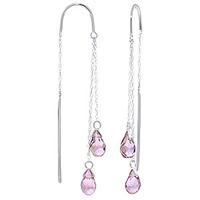 Amethyst Scintilla Briolette Earrings 2.5ctw in 9ct White Gold