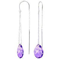 Amethyst Scintilla Briolette Earrings 6.0ctw in 9ct White Gold