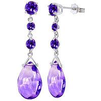 Amethyst Pendulum Drop Earrings 13.2ctw in 9ct White Gold