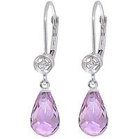 amethyst and diamond illusion drop earrings 45ctw in 9ct white gold