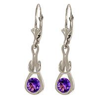 Amethyst San Francisco Drop Earrings 1.3ctw in 9ct White Gold