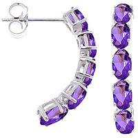 Amethyst Linear Stud Earrings 2.5ctw in 9ct White Gold