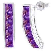 Amethyst Channel Set Stud Earrings 4.5ctw in 9ct White Gold