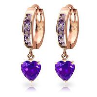 Amethyst Huggie Earrings 4.1ctw in 9ct Rose Gold