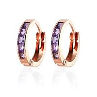 Amethyst Huggie Earrings 0.85ctw in 9ct Rose Gold