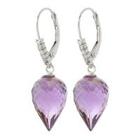 Amethyst and Diamond Drop Earrings 19.0ctw in 9ct White Gold