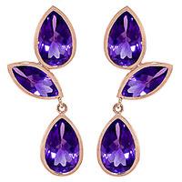 Amethyst Petal Drop Earrings 13.0ctw in 9ct Rose Gold