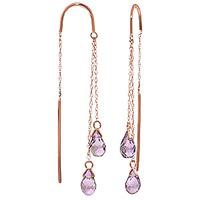 Amethyst Scintilla Briolette Earrings 2.5ctw in 9ct Rose Gold