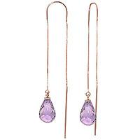 Amethyst Scintilla Briolette Earrings 4.5ctw in 9ct Rose Gold