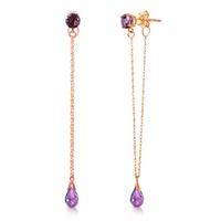 amethyst monte carlo drop earrings 115ctw in 9ct rose gold