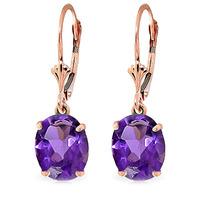 Amethyst Drop Earrings 6.25ctw in 9ct Rose Gold