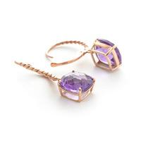 Amethyst Rococo Twist Drop Earrings 7.2ctw in 9ct Rose Gold