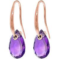 Amethyst Droplet Briolette Earrings 8.0ctw in 9ct Rose Gold