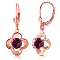 Amethyst Corona Drop Earrings 1.1ctw in 9ct Rose Gold