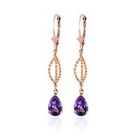 Amethyst Sceptre Drop Earrings 3.0ctw in 9ct Rose Gold