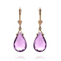 Amethyst Droplet Briolette Earrings 10.2ctw in 9ct Rose Gold