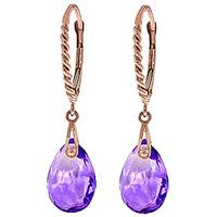 Amethyst Plait Stem Briolette Drop Earrings 6.0ctw in 9ct Rose Gold