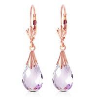 Amethyst Droplet Briolette Earrings 6.0ctw in 9ct Rose Gold