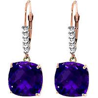 amethyst and diamond rococo drop earrings 72ctw in 9ct rose gold