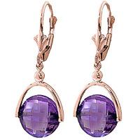 Amethyst Drop Earrings 6.5ctw in 9ct Rose Gold