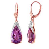 Amethyst Snowcap Drop Earrings 10.0ctw in 9ct Rose Gold