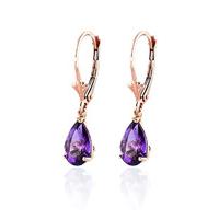 Amethyst Belle Drop Earrings 2.5ctw in 9ct Rose Gold