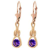 amethyst san francisco drop earrings 13ctw in 9ct rose gold