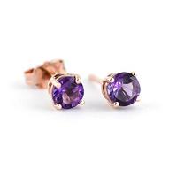 amethyst stud earrings 095ctw in 9ct rose gold