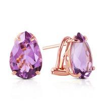 Amethyst Droplet Stud Earrings 10.0ctw in 9ct Rose Gold