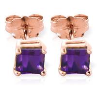 amethyst alexandra stud earrings 065ctw in 9ct rose gold