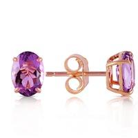 Amethyst Stud Earrings 1.8ctw in 9ct Rose Gold