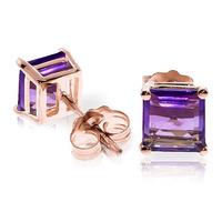 Amethyst Stud Earrings 1.75ctw in 9ct Rose Gold