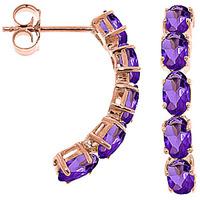 Amethyst Linear Stud Earrings 2.5ctw in 9ct Rose Gold