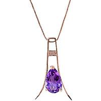 Amethyst Eiffel Pendant Necklace 1.5ct in 9ct Rose Gold