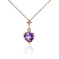 amethyst heart pendant necklace 115ct in 9ct rose gold