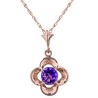 Amethyst Corona Pendant Necklace 0.55ct in 9ct Rose Gold