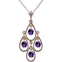 Amethyst Quadruplo Milan Pendant Necklace 1.2ctw in 9ct Rose Gold