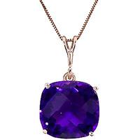 Amethyst Rococo Pendant Necklace 3.6ct in 9ct Rose Gold