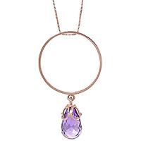 Amethyst Infinity Briolette Pendant Necklace 3.0ct in 9ct Rose Gold