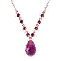 Amethyst Briolette Pendant Necklace 11.5ctw in 9ct Rose Gold